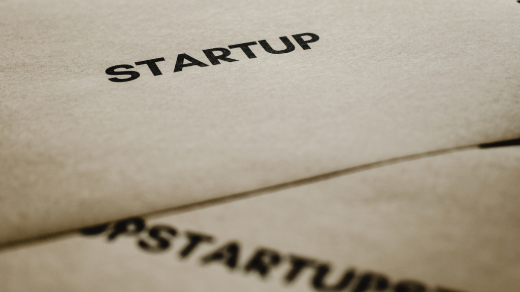 Startup written on brown envelop