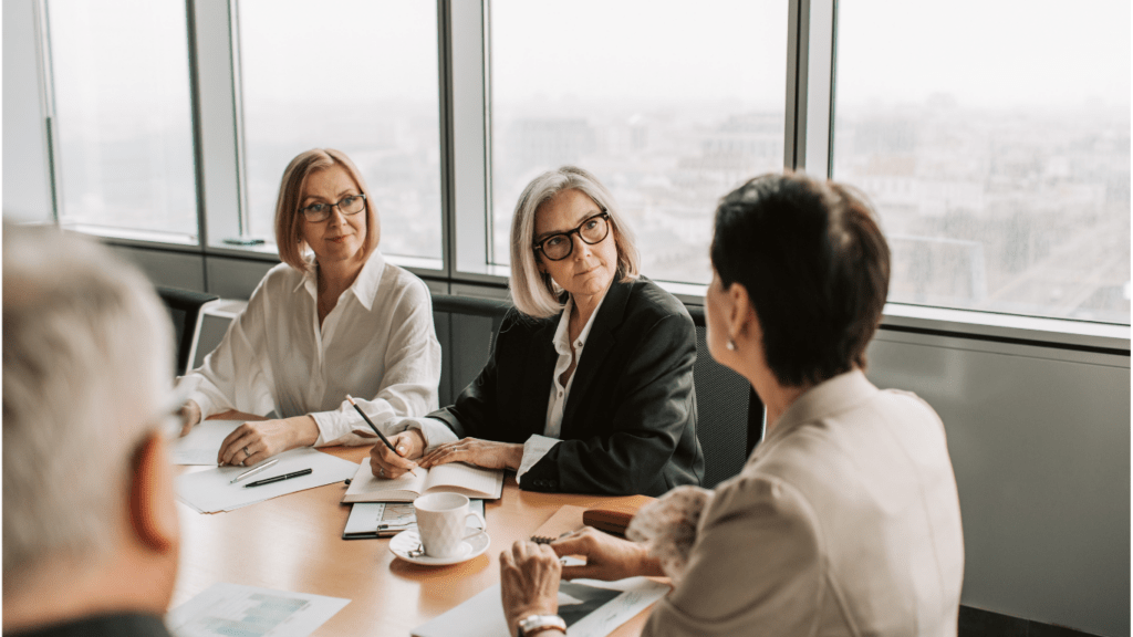 Team meeting with Female Leader